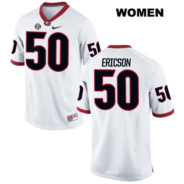 Georgia Bulldogs Women's Warren Ericson #50 NCAA Authentic White Nike Stitched College Football Jersey IHB4556TS